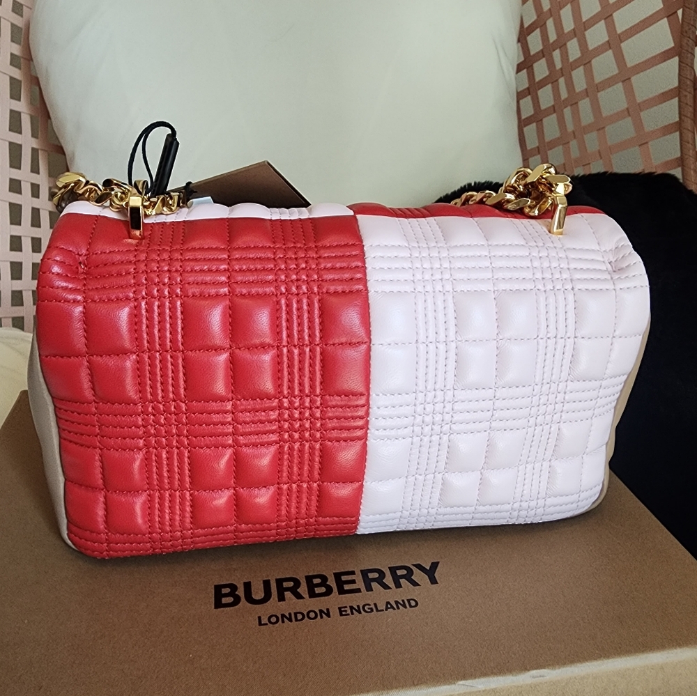 Authentic Burberry Tri Color Quilted Shoulder Bag Or Crossbody Bag - Picture 13 of 15